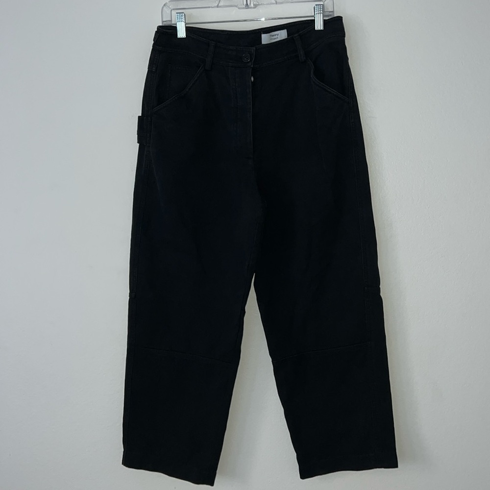 Theory Project Women’s Wide Leg Pants Size 8 Black Button Fly